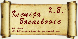 Ksenija Basailović vizit kartica